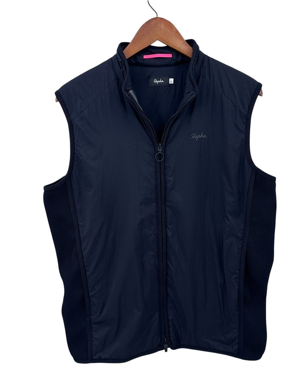 RAPHA Transfer Insulated Gilet Cycling Vest Full Zip Mock Neck Black